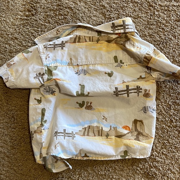 Gymboree boys’ button-down shirt 12-18 months brown cactus southwest - Picture 4 of 4